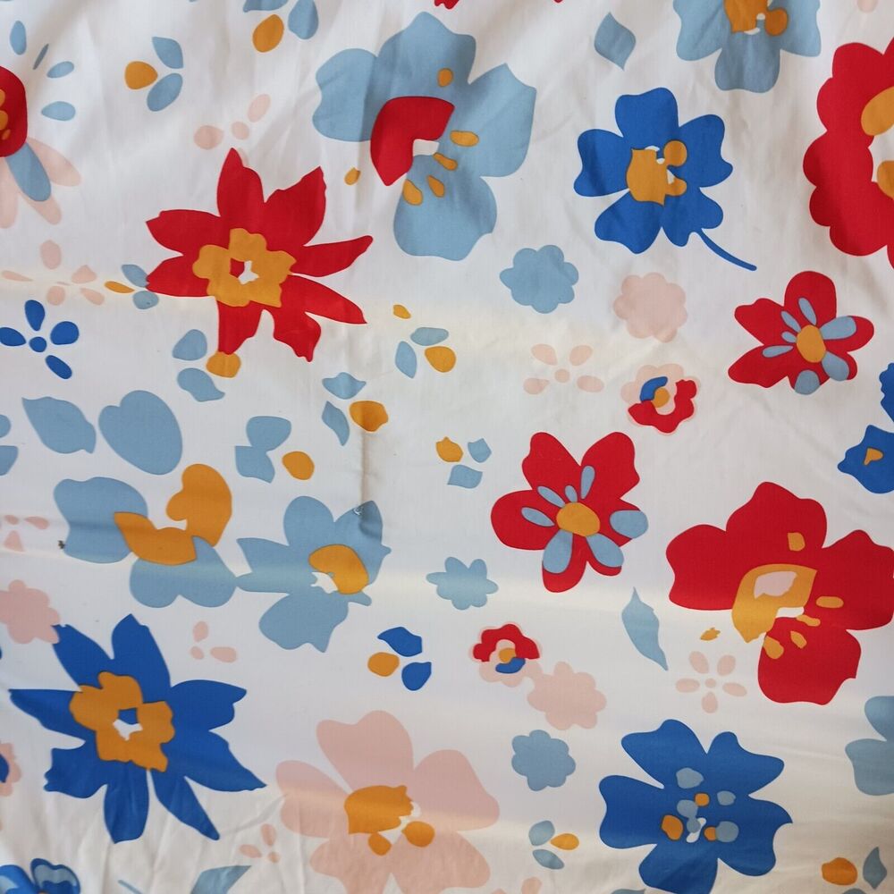 Red Floral Bohemian Twin Blanket Comforter Bedspread 91.x62 White Colorful VTG - Picture 10 of 15